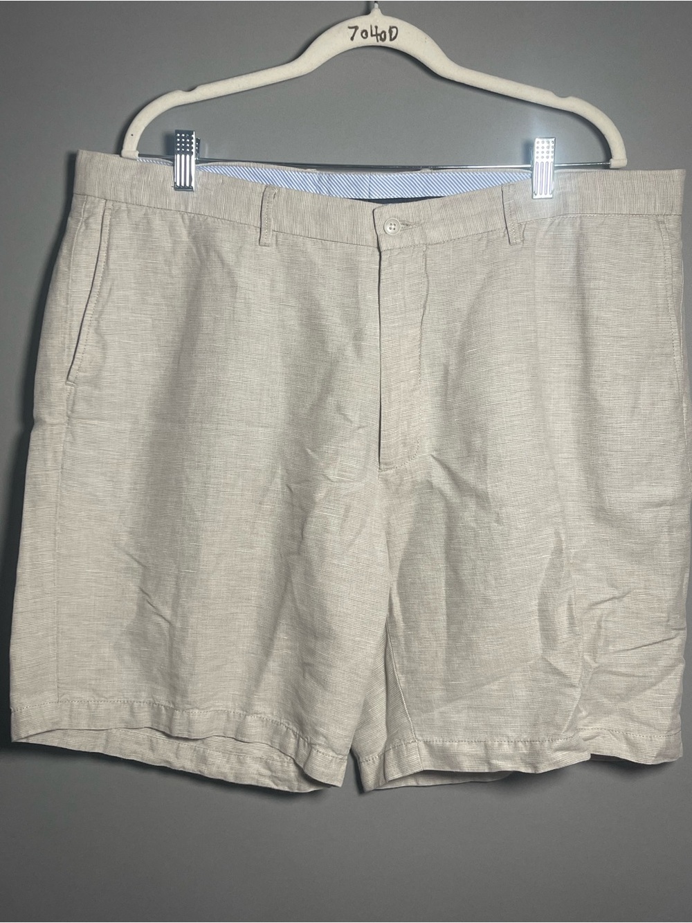 Peter Millar Crown Cool Linen Cotton Shorts Men’s 40 Khaki Golf Preppy MS19B10